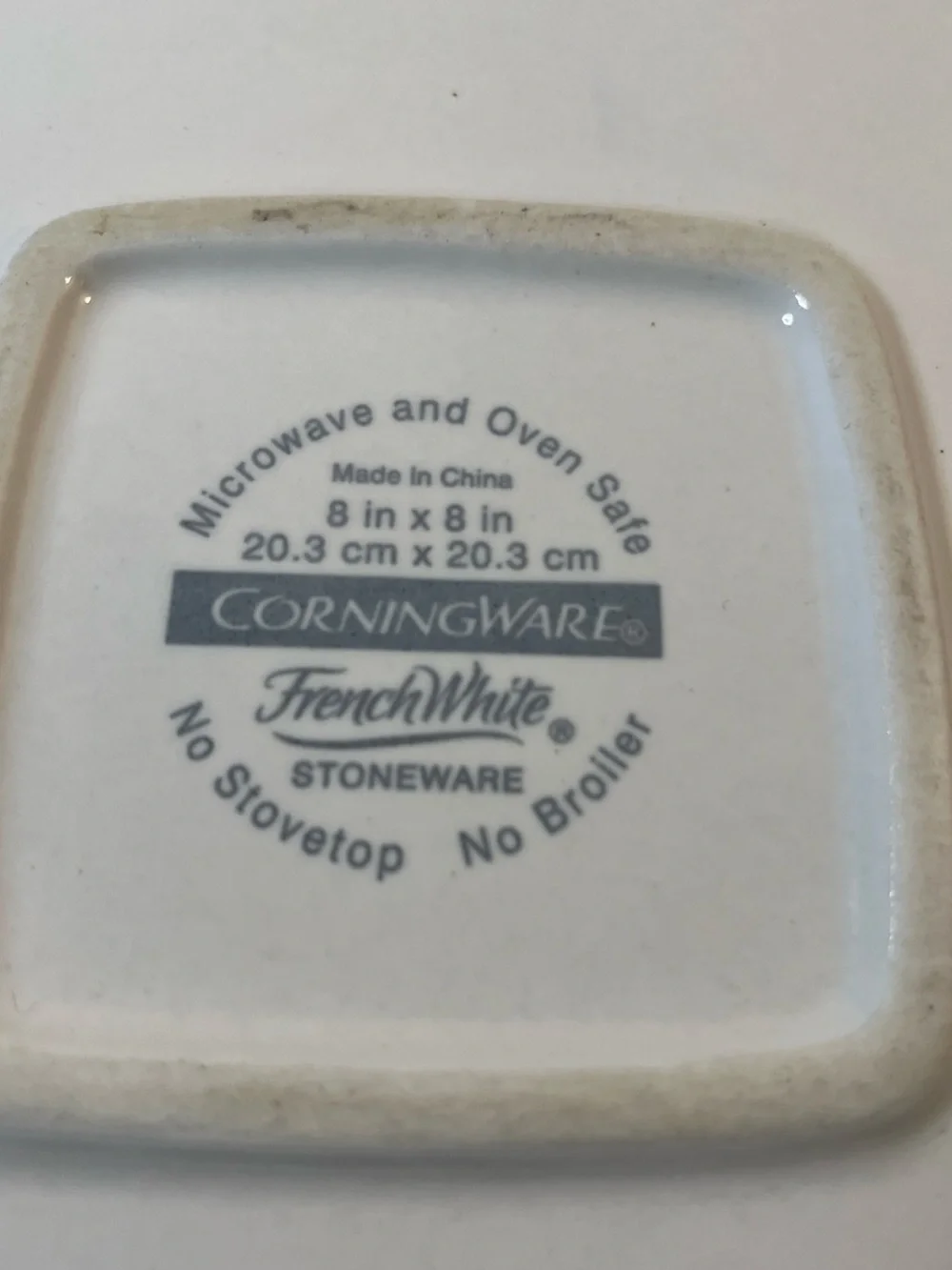 Corningware White Square Baking Dish